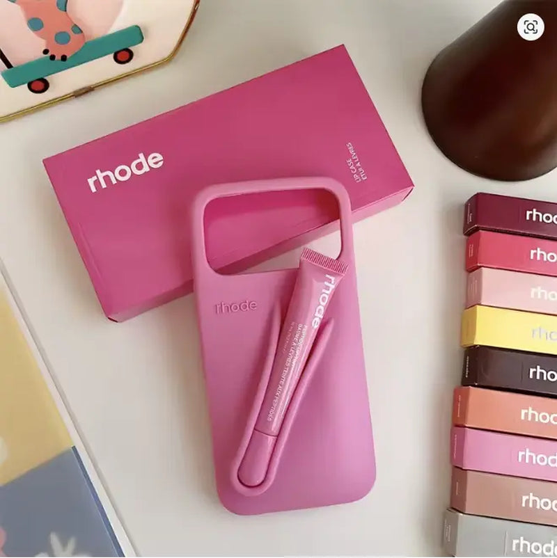 Phone Case That Holds Your Lip Gloss Soft Silicone Design for Iphone 11-17 Promax with Built-In Beauty Accessory Holder