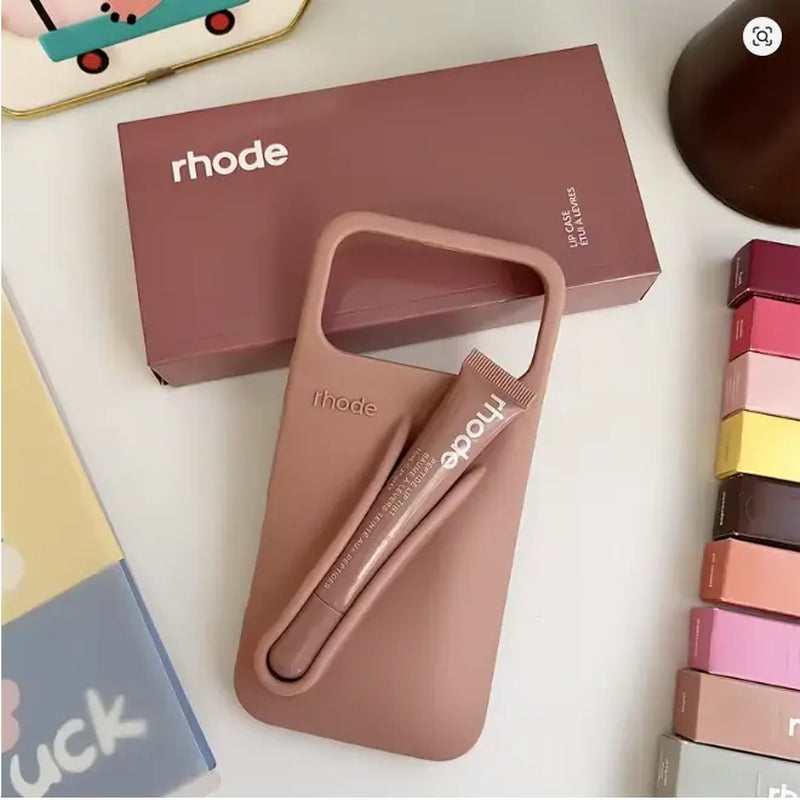 Phone Case That Holds Your Lip Gloss Soft Silicone Design for Iphone 11-17 Promax with Built-In Beauty Accessory Holder